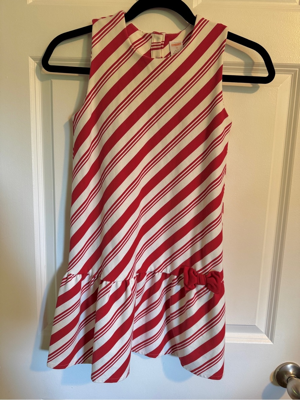 Gymboree Red and White Diagonal Stripe Sleeveless Dress